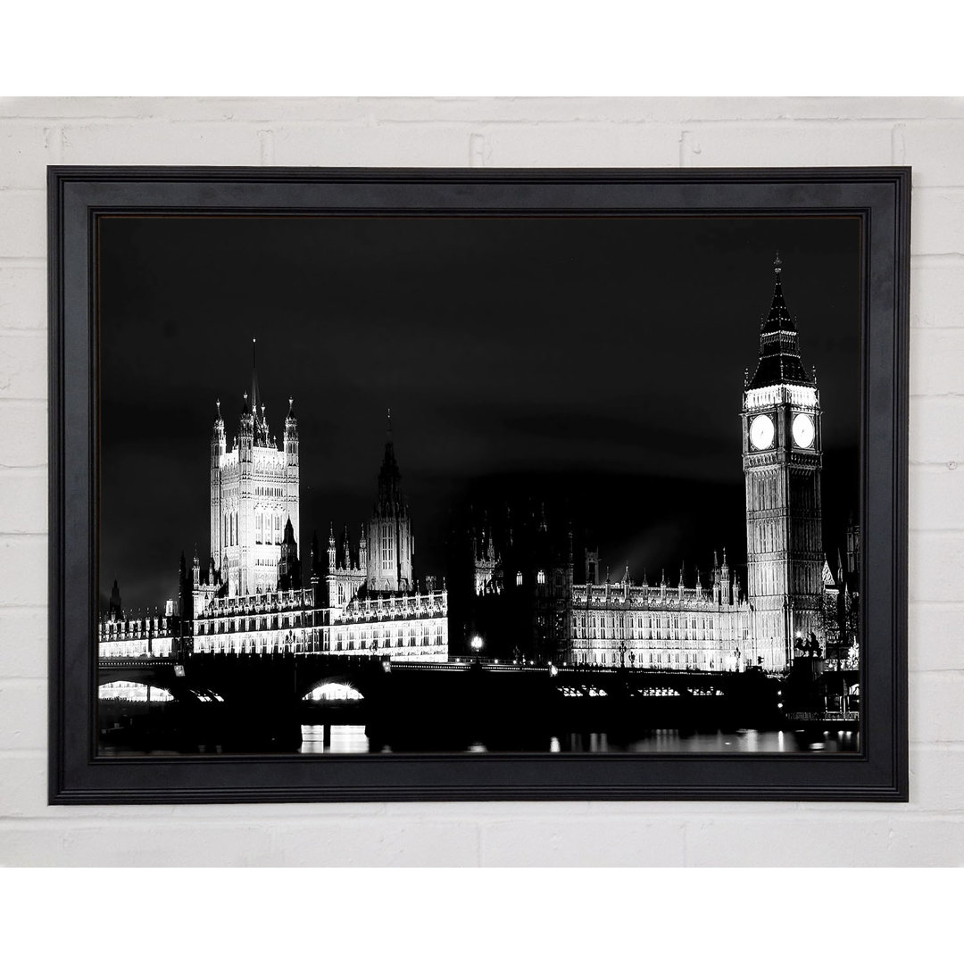 London Houses Of Parliament Dark Nights - Einzelne Bilderrahmen Kunstdrucke