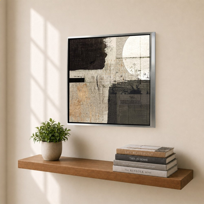 «Fall Moon II» par Susan Jill - Impression sur toile, Silver, 34" H x 34" W