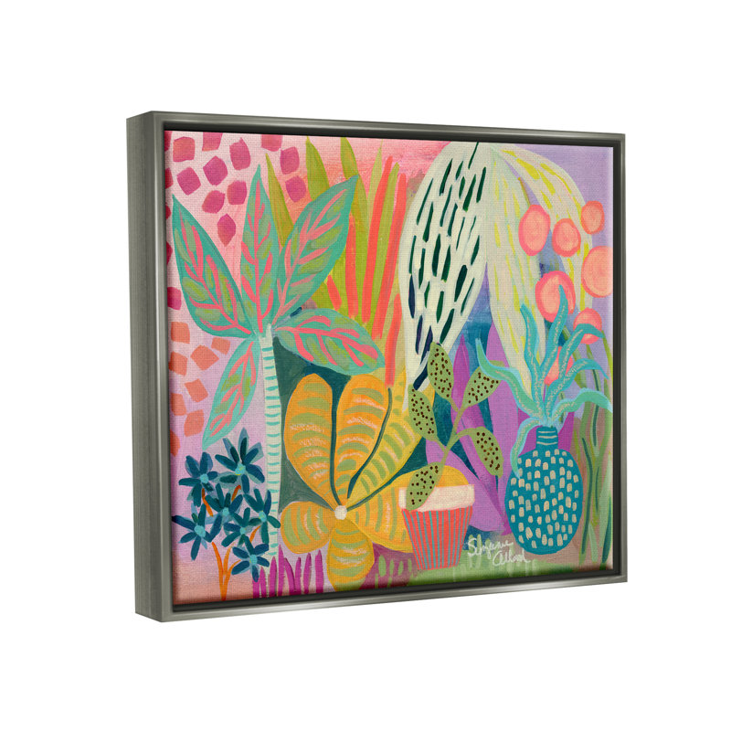 «Red Barrel Studio® Modern Plants Abstract Shapes», art encadré sur toile flottante par Suzanne Allard