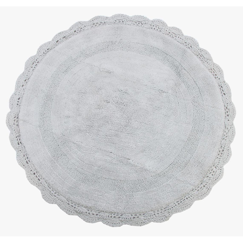 Tapis pour salle de bain Wingert, l 40 po x L 40 po, Gris clair