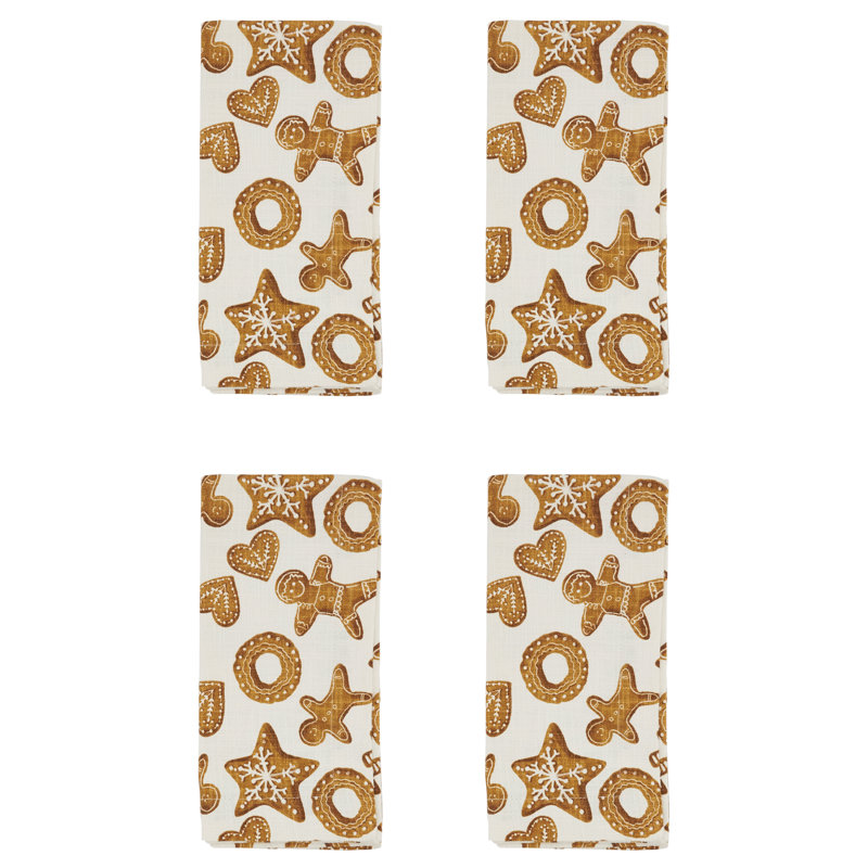 Gingerbread Design Table Napkins (Set of 4)