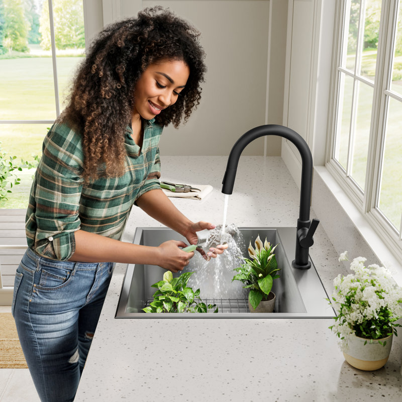KRAUS Standart PRO Drop In 16 Gauge Bar Stainless Steel Kitchen Sink, 22", Laundry/Utility