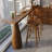 Nut-brown Straight Solid Wood Bar Table