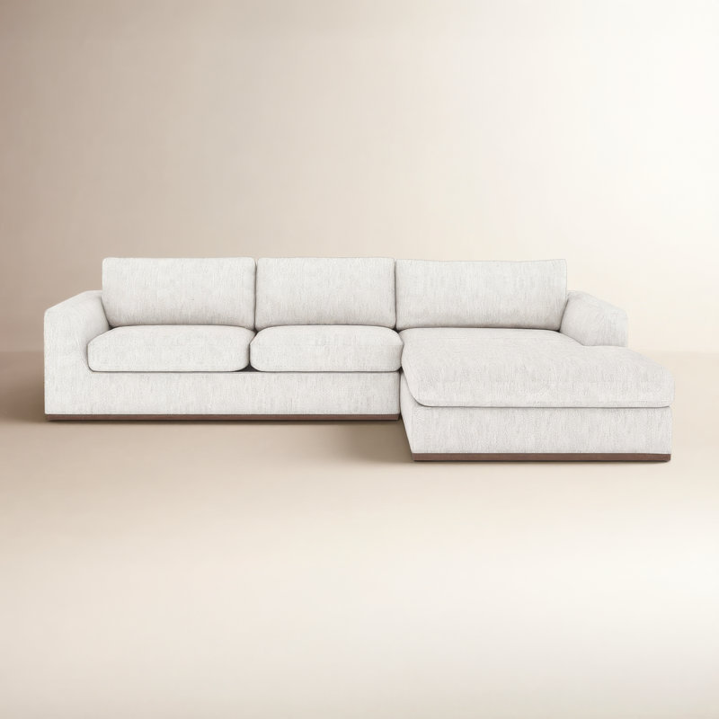 Marah Upholstered L-Shaped Sectional, Right Hand Facing, Merino/Cotton
