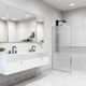 Meridian 34" W x 74" H Fixed Framed Shower Screen with 3/8" Glass