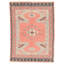 Hand Knotted Wool Area Rug in Red