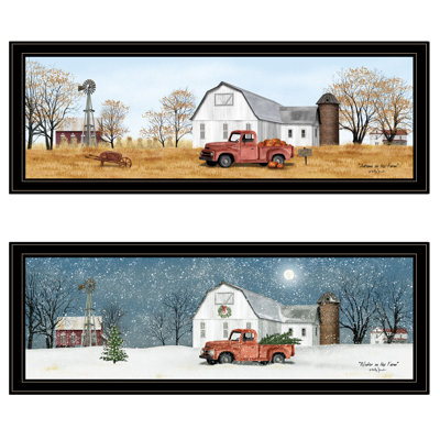 "Seasonal-Autumn Winter", art mural encadré 2 pièces pour salon, décoration intérieure par Billy Jacobs