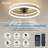 Ceiling Fans With Lights And Remote - Dimmable LED (3000-6000K), 20In Modern Flush Mount Bladeless Fandelier, Low Profile Ceiling Fan Light Easy Installation For Bedroom, Kitchen, Living Room -1398735276