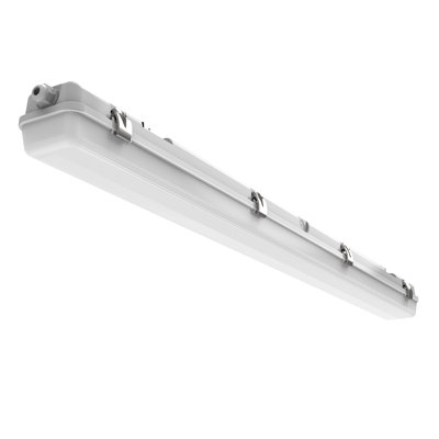 Luminaire étanche à la vapeur 4 DEL à DEL, IP65 IK08 20 W / 40 W 2 500 lm / 5 000 lm à l'épreuve des vapeurs, 5 000 K, 100 à 277 V, luminaire d'extérieur à DEL étanche de 4 pieds pour l'abri d'auto, garage, station de lavage, FCC