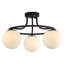 3- Lights 20.08'' Modern Black/Brass Iron Glass Cover Globe Semi Flush Mount Lighting For Bathroom/Hallway/Entryway-619160584