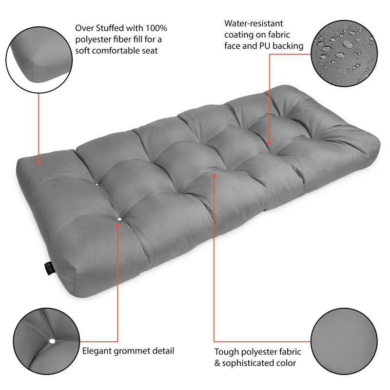 Bergholt Outdoor 5'' Bench Seat Cushion, 42" W x 5.73" D, Moon Mist