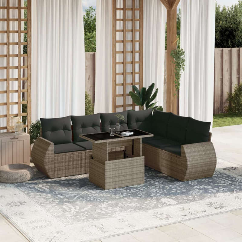 Vidaxl Garden Sofa Set Grey