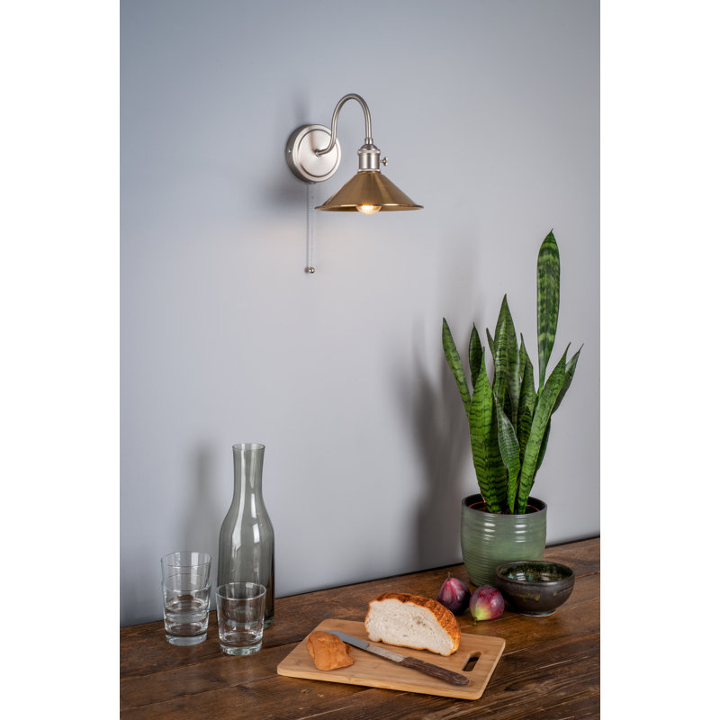 Wall Light, Antique Chrome, Gold