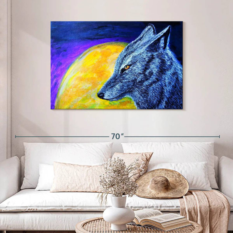 Brampt Blue Coyote, 30" H x 45" W
