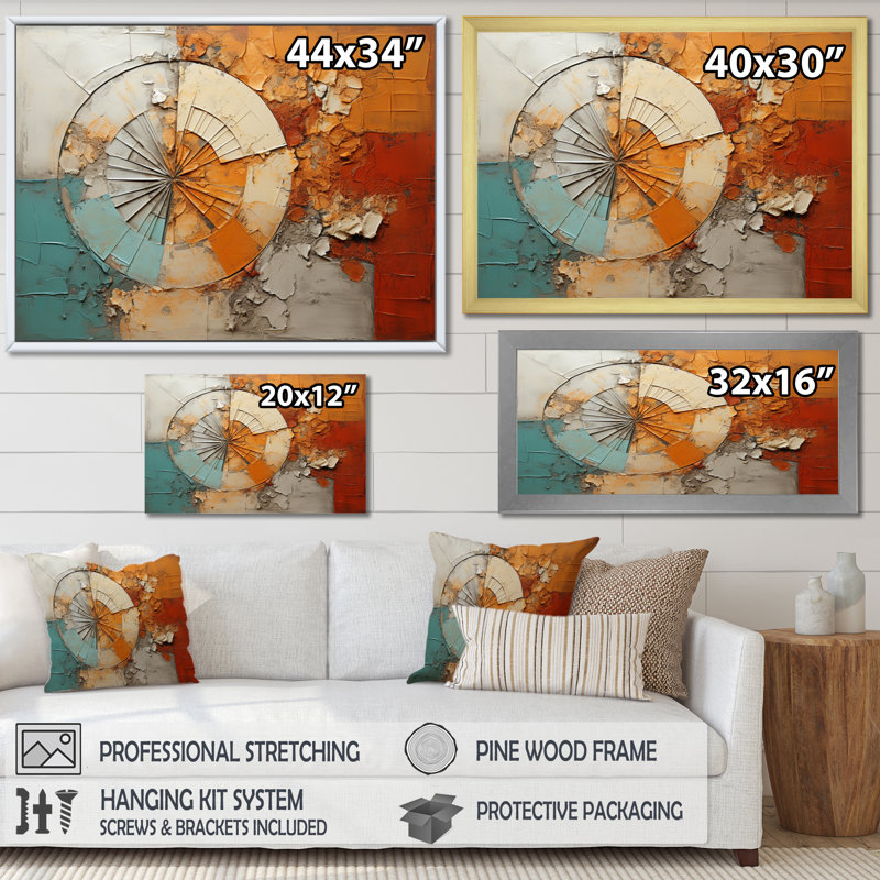 «Beige Spiral Fusion» sur impression sur toile, Toile tendue, H 30 po x l 40 po x P 1,5 po