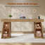 Bureau de direction 55,9 po, bureau à domicile moderne avec prises de courant et armoire de rangement, petite table de conférence, chêne-740989372