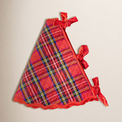 Red Plaid Quilted Tree Skirt