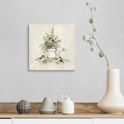 Winter Garden Gathering I - peinture sur toile tendue