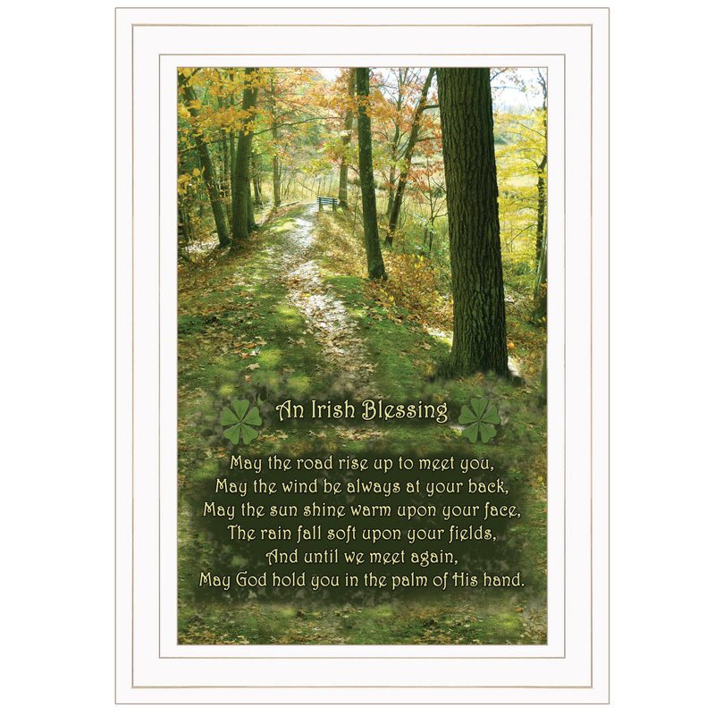 «Irish Blessing», reproduction encadrée prête à être accrochée, Blanc, H 15 po x l 1 po x P 11 po