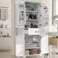 Armoire de rangement pour salle de bain avec tablette réglable, rangement autoportant avec portes et tiroir-107095789