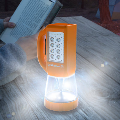 Portable LED Lantern Flashlight Combo - 3-in-1 Lightweight Lamp with Side Panel Light for Camping -  wakeman, M480001