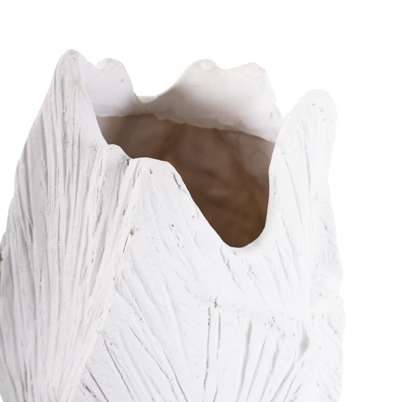Grand vase abstrait en orme blanc