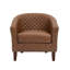 Edvardas Upholstered 29.11 Wide Faux Leather Tufted Barrel Club Chair with Nailhead Trim-935170374