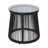 Patio Side Table with Glass Top ,Woven Rope-1774813606