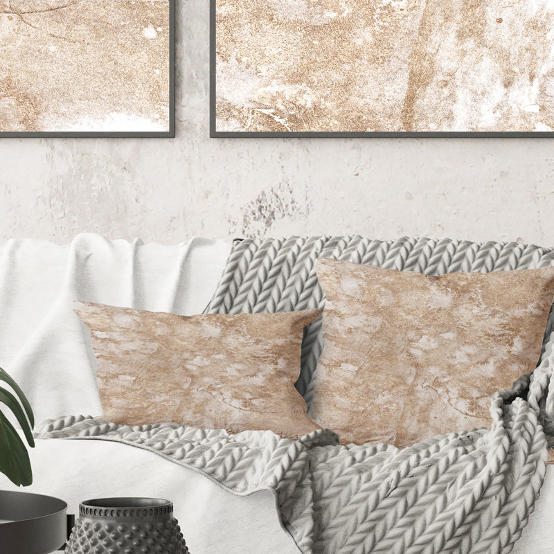Marbre et or abstrait - Coussin décoratif imprimé moderne 1