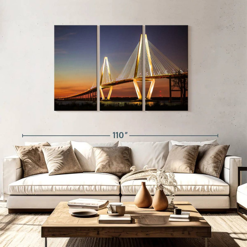 Lilie Arthur Ravenel Jr Bridge Lights, H 48 po x l 74 po