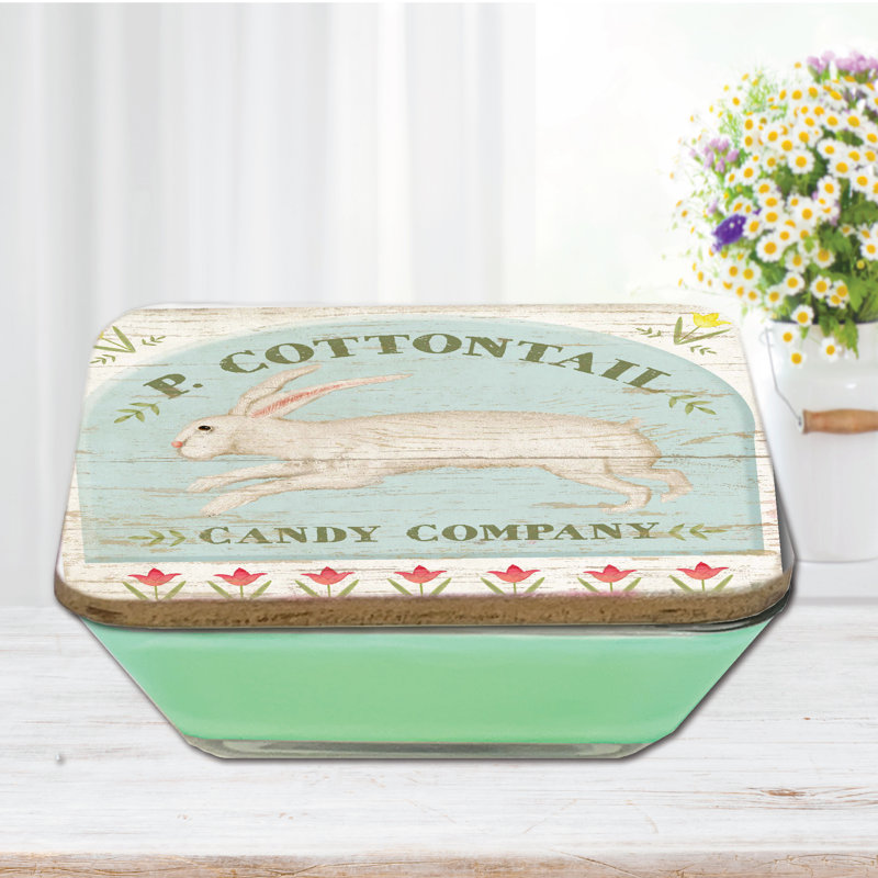  Bougie à la cire de soja 3-en-1 20 oz avec couvercle Cottontail