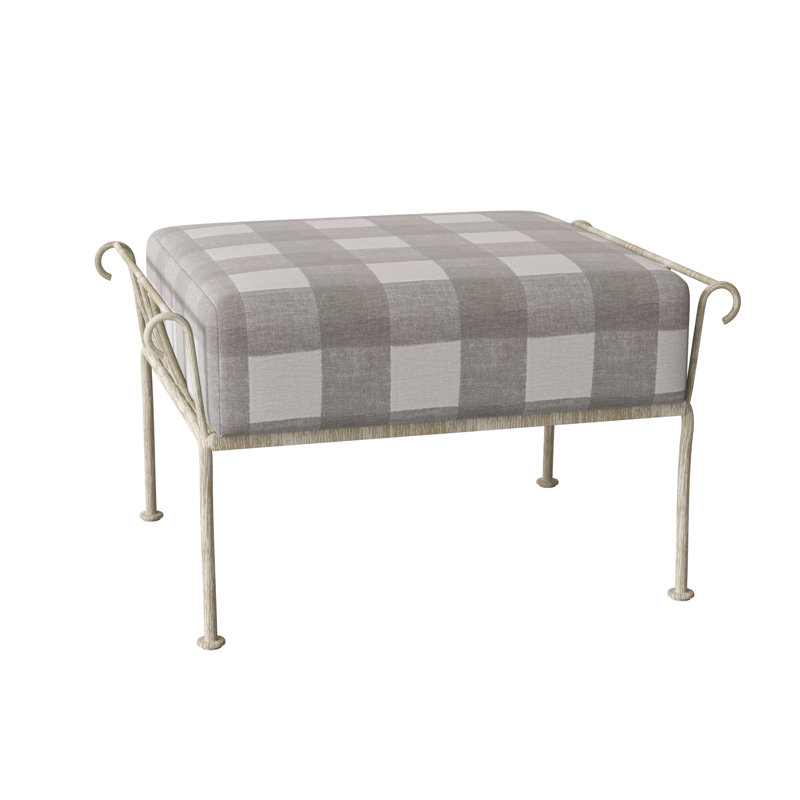 Terrace Outdoor Ottoman, Weathered White, Brisa Lasso Distressed