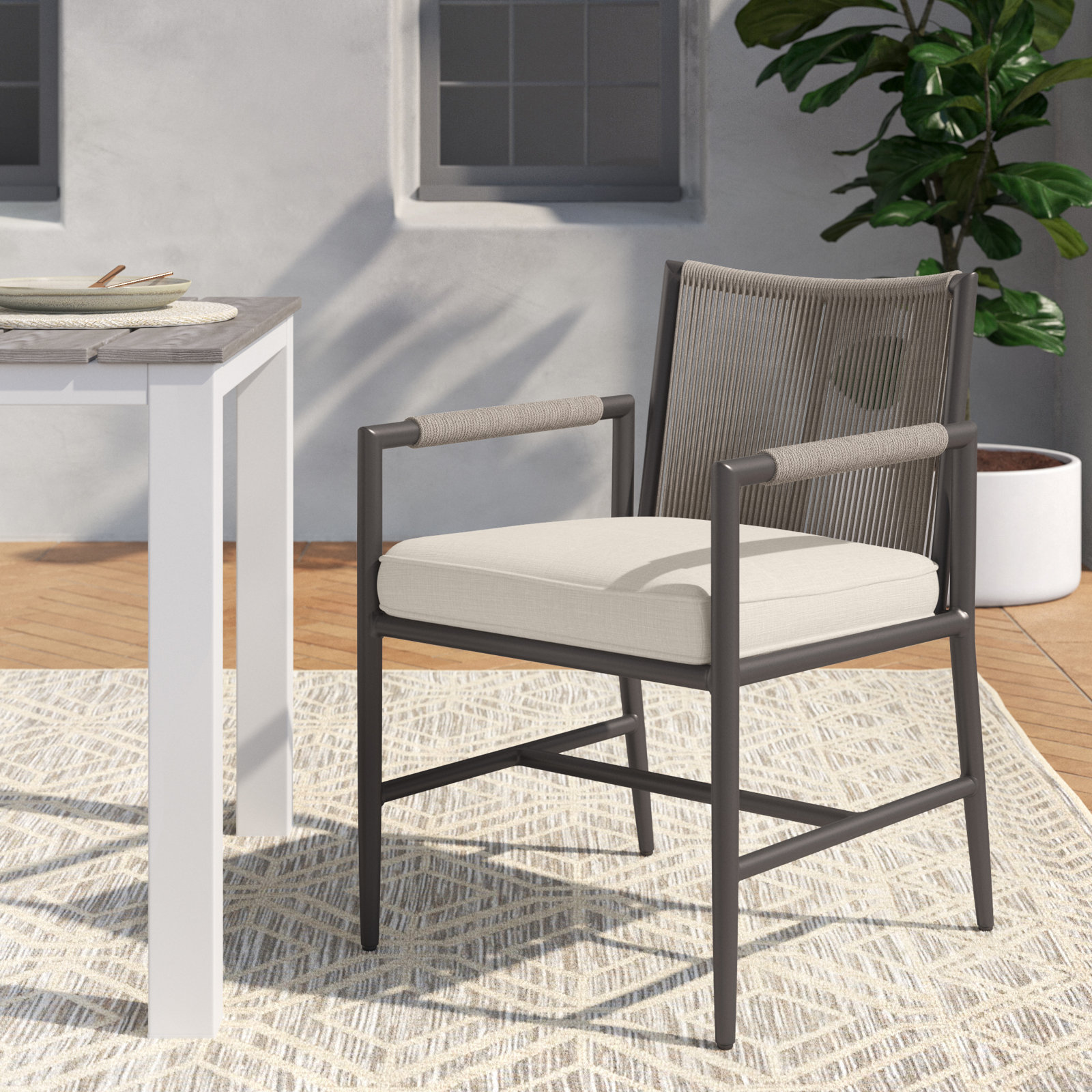 Esme Sunbrella® Patio Armchair, Echo Ash Sunbrella®