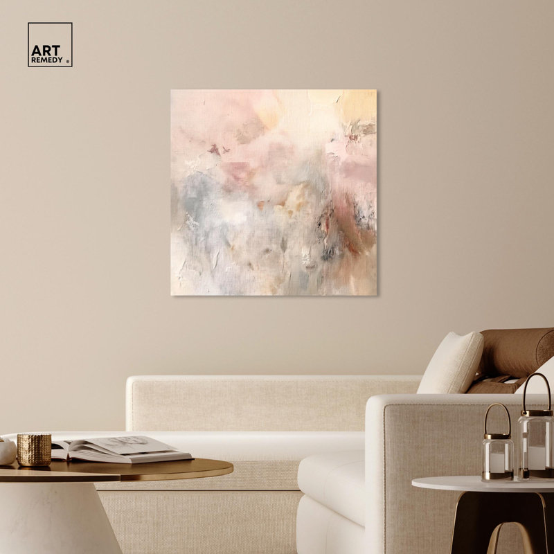 «Smeared Codex (V)» par Minimalist Abstracts par Art Remedy, H 40 po x l 40 po x P 1,5 po, Toile tendue