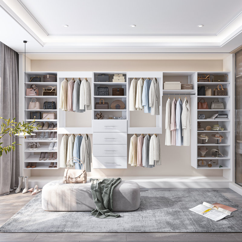 Système de garde-robe modulaire, conception polyvalente et personnalisable pour un rangement et une organisation efficaces
