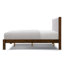 Structure de lit en bois massif Soren avec tête de lit tapissier beige