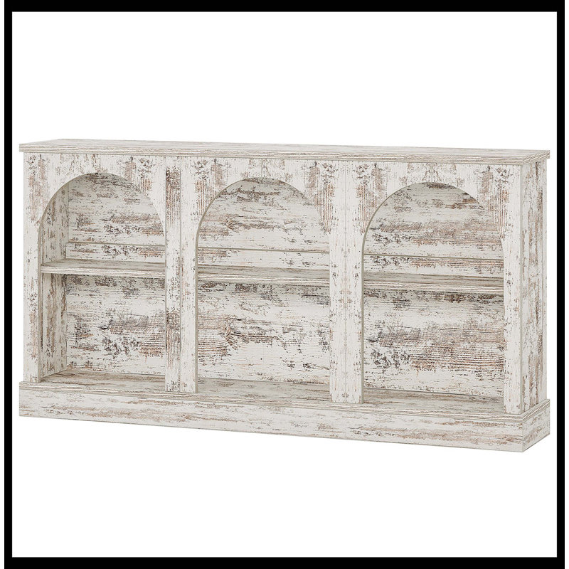63" Console Table, Farmhouse Entryway Table With 3 Tier Storage