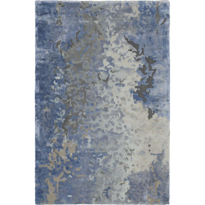 Tapis bleu / gris touffeté à la main Prismatic - PRS17