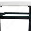 Table de salle à manger ronde de 42 pouces de style minimaliste blanc moderne convenant à 4 à 6 personnes (incrustation de verre + support stable en métal, adapté à de multiples cas de figure).-1456639210