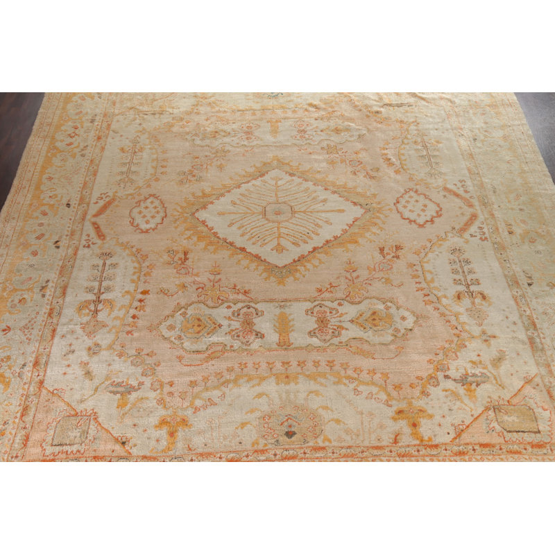 Tapis turc Oushak angora pré-1900 pré-1900 13 x 14