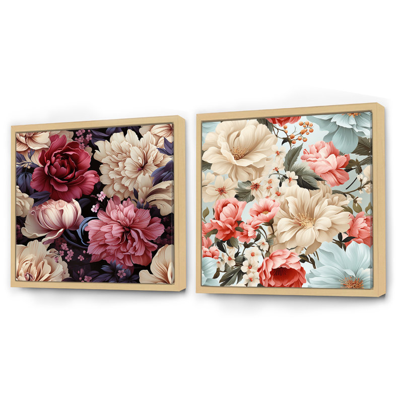 Boho Victorian Romance, H 16 po x l 33 po, Cadre flottant brun