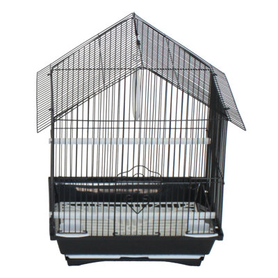 Jepsen 16 in. Steel Pointed Top Travel Bird Cage with Wheels with Stand with Perch with Tray