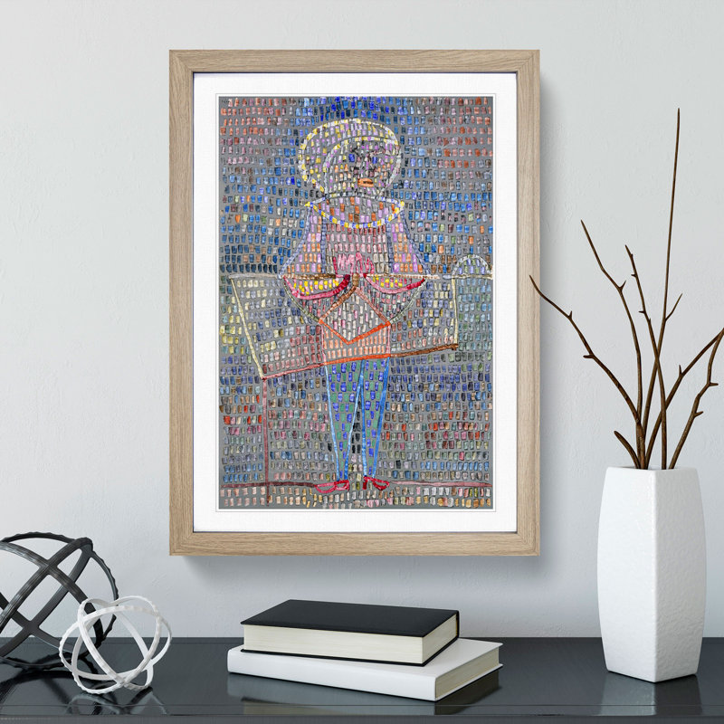Boy in Fancy Dress by Paul Klee - Picture Frame Painting, 65cm H x 48cm W x 2cm D, Oak