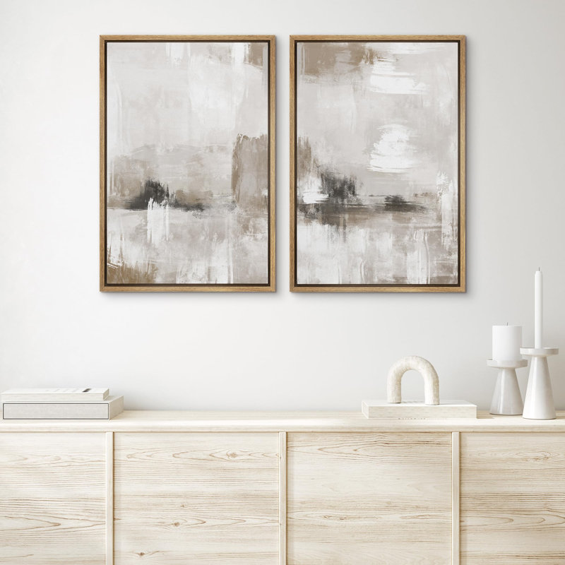 "Pastel Grunge Paint Stroke", art moderne abstrait, art mural Calm Relax, 2 pièces, H 36 po x l 24 po, Naturel
