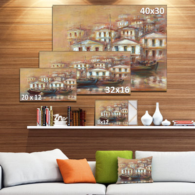 « three old fishing bateau », peinture