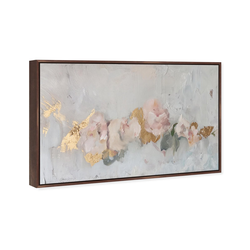 Oliver Gal Velvet Alloy Floral Abstract - Liquid Framed Canvas Art, 25" H x 37" W, Brown