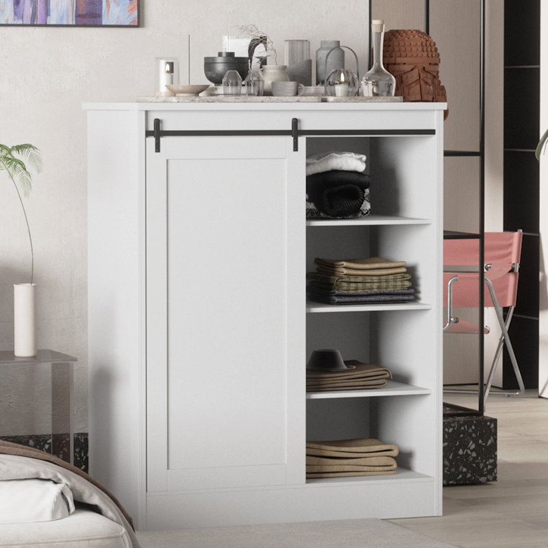 Commode 5 tiroirs Gentleman, Blanc
