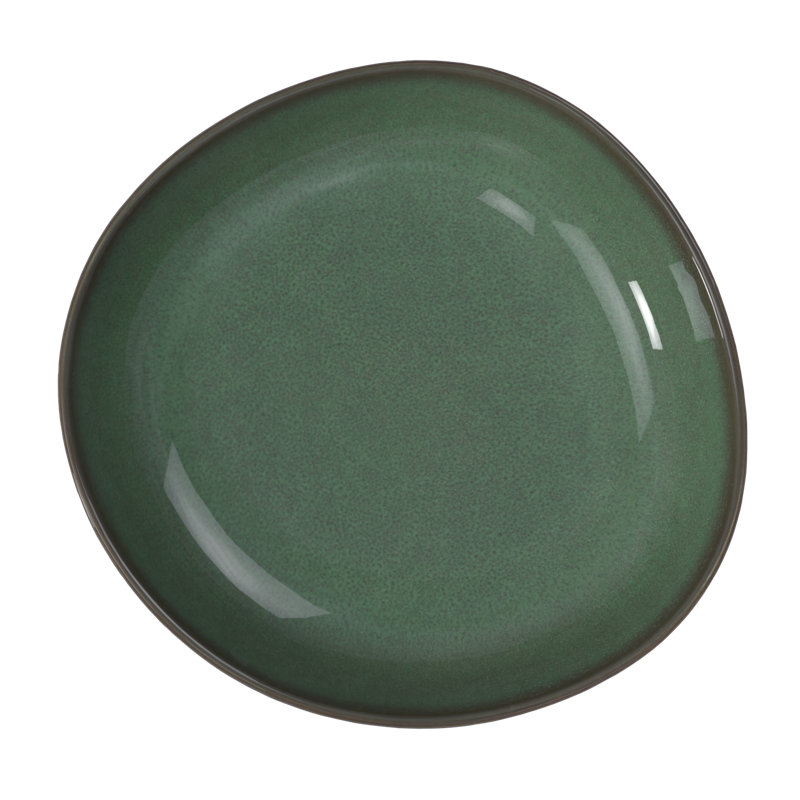 Bol à vaisselle Villeroy & Boch, allant au lave-vaisselle et au micro-ondes pour les pâtes, les plats latéraux, les collations et les salades, dans un look fait à la main, glacis réactif, faïence, 8,5 x 8,25 x 1,75 po, vert