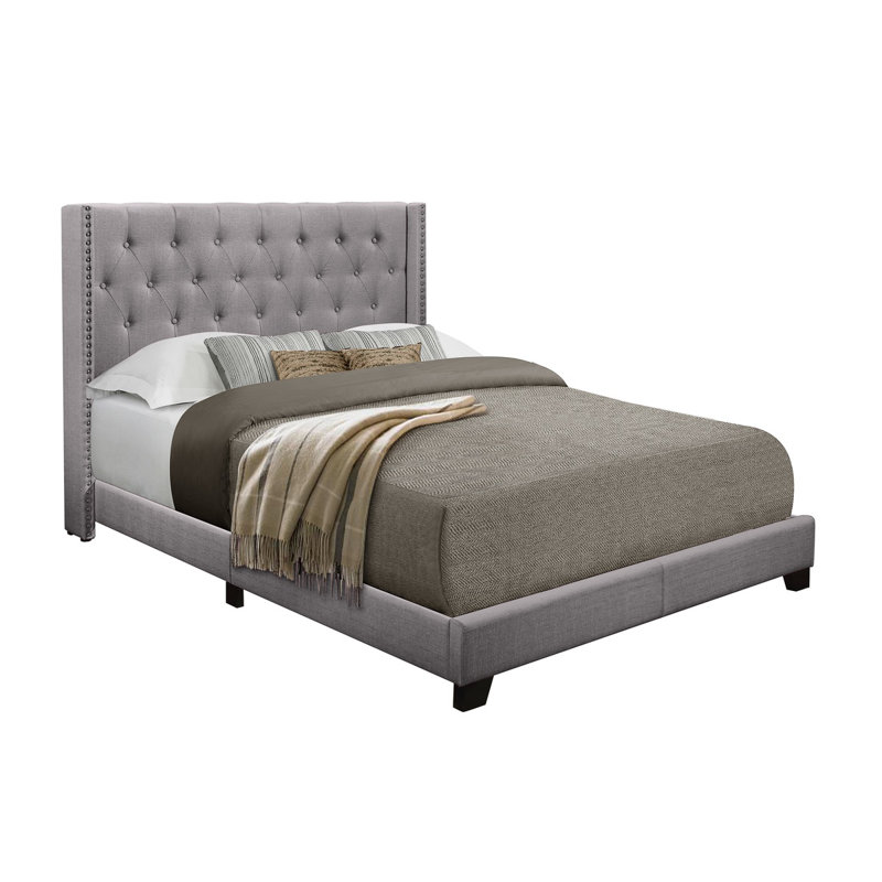 Lit tapissier Mynatt, Grand, Gris