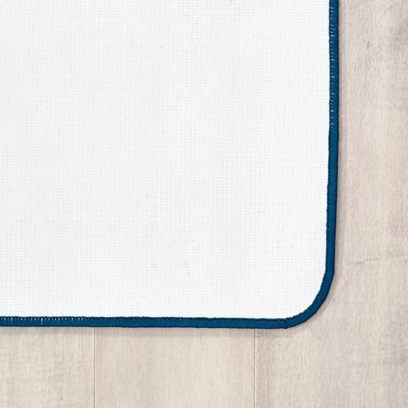 KIDSoft Block Seating Decorative Tufted Blue/Green/Teal Area Rug, Rectangle 6' x 9'